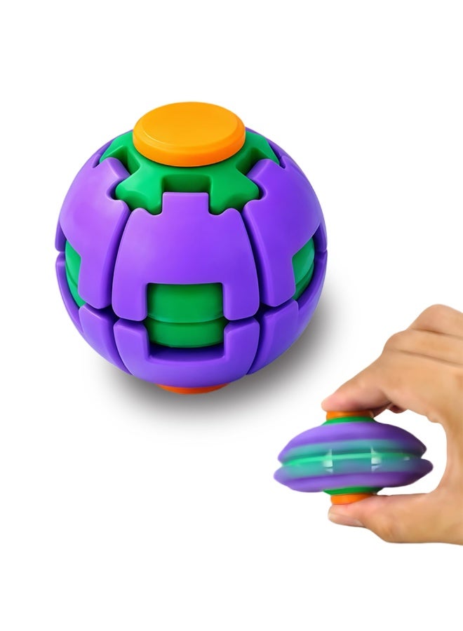 Western Mountains 3D Printed Press-Rotating Fidget Spinner Toy, Mechanical Kinetic Desk Toy for Stress & Anxiety Relief, Unique Sensory Press-to-Spin Fidget Toy for Adults, Cool Gadgets Gift (Purple) - Image 1