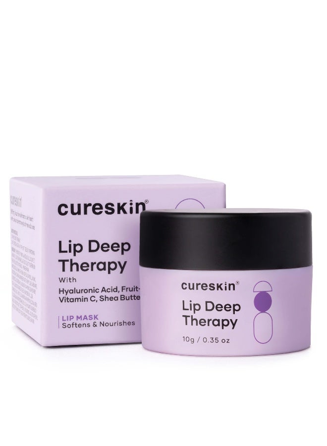 Cureskin Lip Deep Therapy Lip Mask | Moisturizing Lip Treatment with Vitamin C + Shea Butter for Soft Hydrated Lips | Overnight Repair | Lip Balm For Dry Chapped Lips | Lasting Hydration, 10 g (Pack of 1) - Image 1