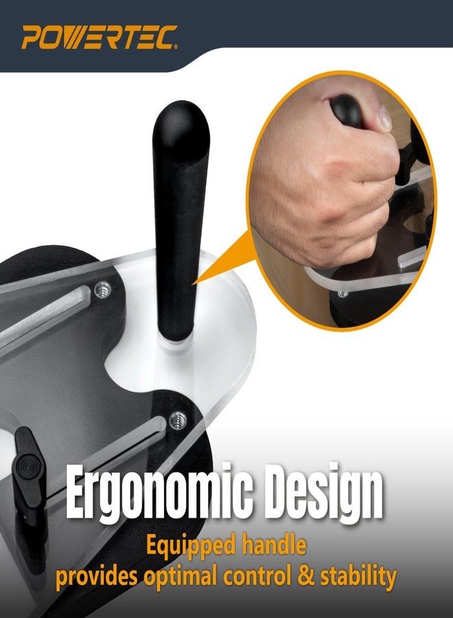 POWERTEC Universal Offset Router Base Plate w/Edge Routing Reversible Fence Guide, Marked Predrilled Holes Fits Listed Models Porter Cable, Bosch, Milwaukee, Ryobi, Makita, Dewalt, Craftsman (71398) - Image 2