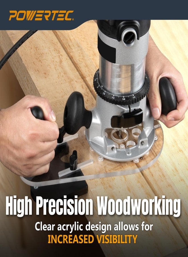 POWERTEC Universal Offset Router Base Plate w/Edge Routing Reversible Fence Guide, Marked Predrilled Holes Fits Listed Models Porter Cable, Bosch, Milwaukee, Ryobi, Makita, Dewalt, Craftsman (71398) - Image 3