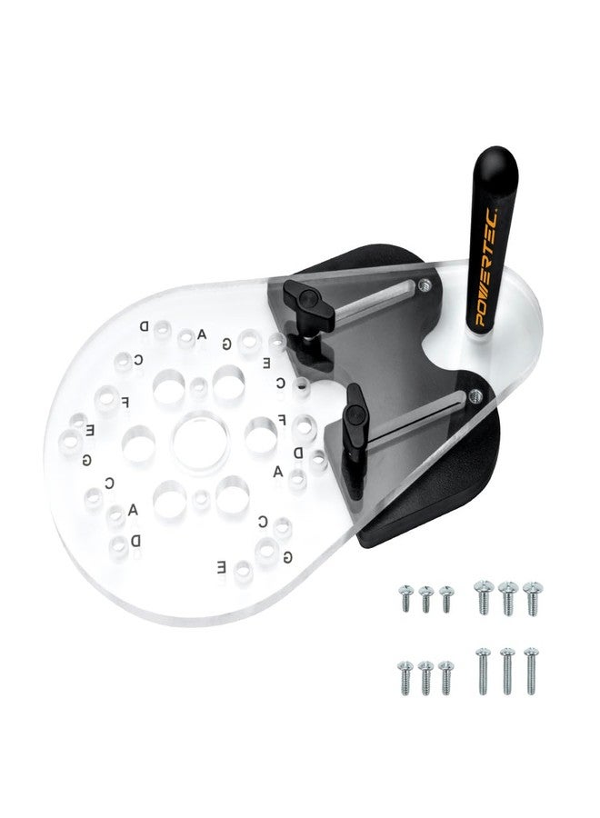 POWERTEC Universal Offset Router Base Plate w/Edge Routing Reversible Fence Guide, Marked Predrilled Holes Fits Listed Models Porter Cable, Bosch, Milwaukee, Ryobi, Makita, Dewalt, Craftsman (71398) - Image 1