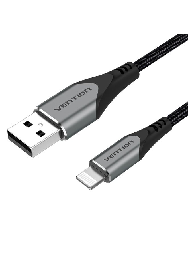 VENTION USB 2.0 A to Lightning Cable  Gray Aluminum Alloy Type Model # LABHF - Image 1
