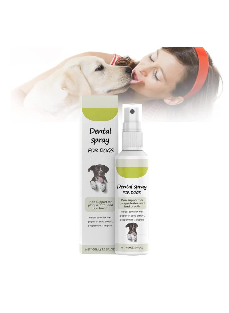 SYOSI Oral Care Spray for Dogs and Cats, Pet Clean Teeth Spray, Dogs & Cats Bad Breath Remedy, For Targets Tartar & Plaque, Eliminate Bad Breath, Without Brushing, Oral Hygiene for Pets (1pcs) - Image 1
