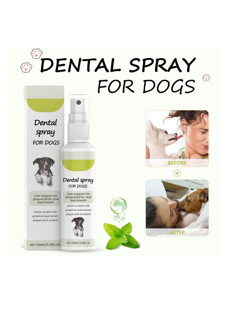 SYOSI Oral Care Spray for Dogs and Cats, Pet Clean Teeth Spray, Dogs & Cats Bad Breath Remedy, For Targets Tartar & Plaque, Eliminate Bad Breath, Without Brushing, Oral Hygiene for Pets (1pcs) - Image 3