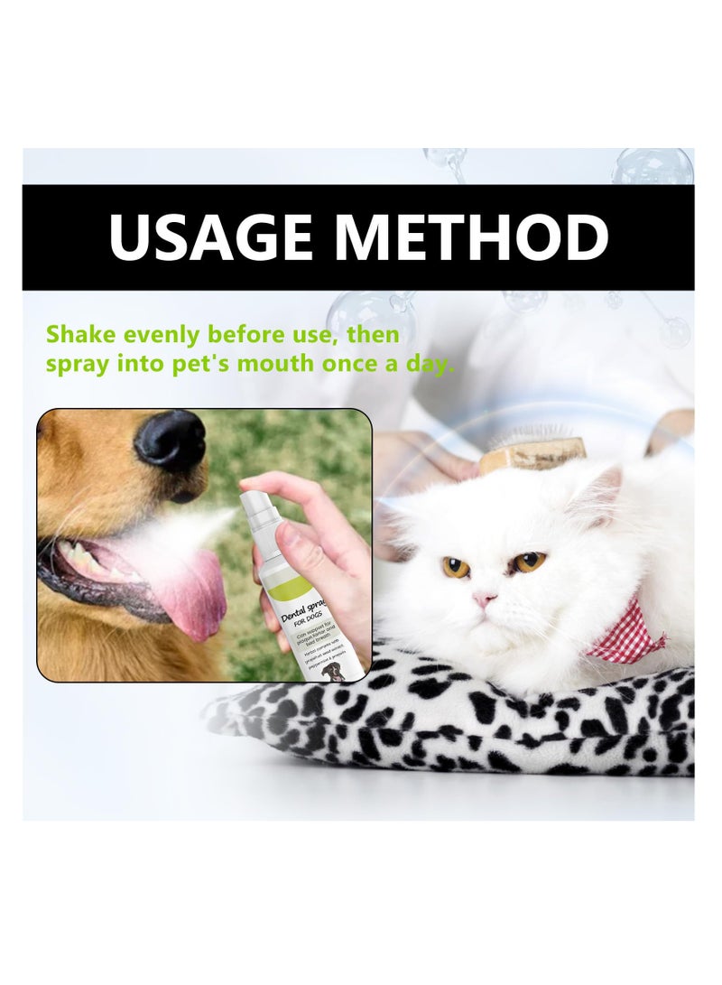 SYOSI Oral Care Spray for Dogs and Cats, Pet Clean Teeth Spray, Dogs & Cats Bad Breath Remedy, For Targets Tartar & Plaque, Eliminate Bad Breath, Without Brushing, Oral Hygiene for Pets (1pcs) - Image 4