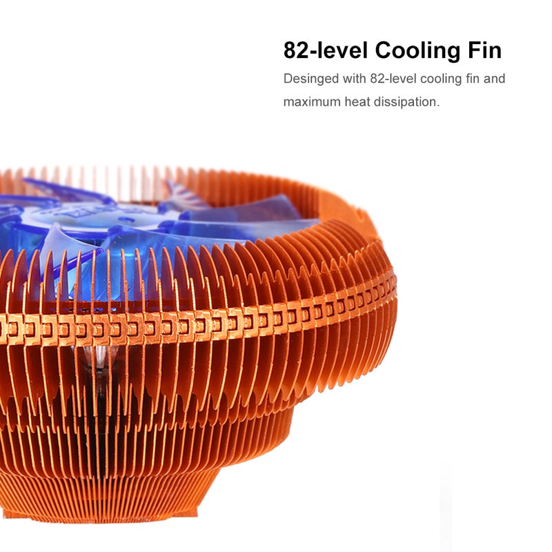 Hydraulic CPU Cooler Heatpipe Fans Quiet Heatsink Radiator Replacement for Intel 1366 LED Light - Image 5