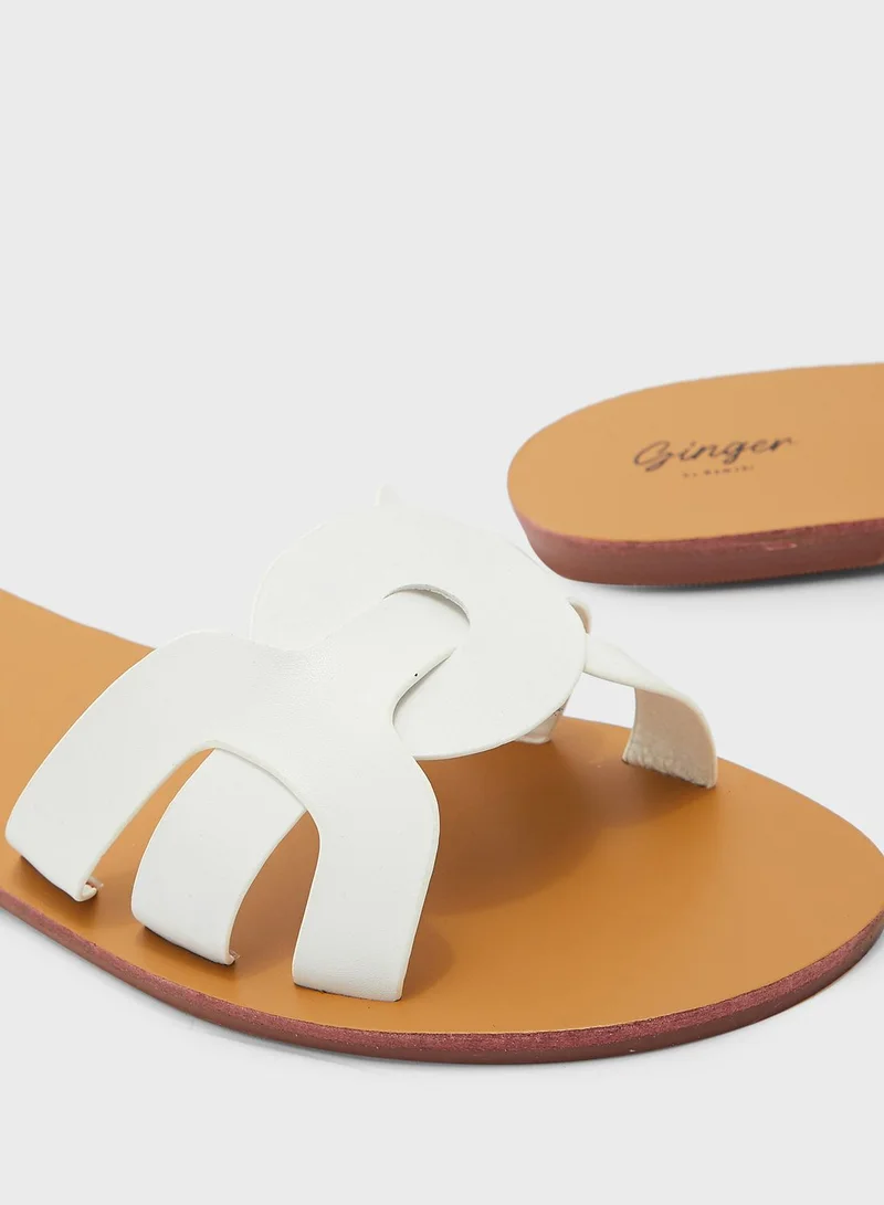 Ginger Twisted Design Flat Sandal