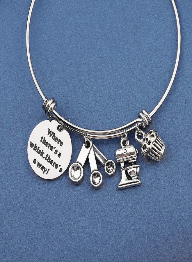 MYOSPARK Baker Gift Where There's A Whisk There's A Way Baking Bracelet Kitchen Gift for Baker Chef Graduation Gift (Baker Bracelet) - Image 3