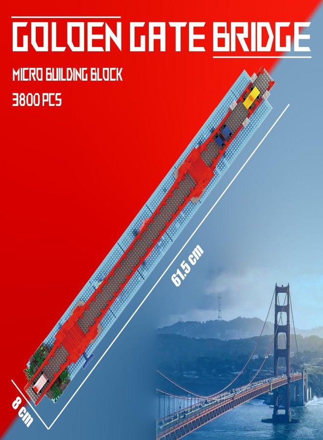 HONLANCH Golden Gate Bridge Micro Building Blocks Set （3800 Pieces）,Landmark Architecture Gift for Adult and Kid - Image 4