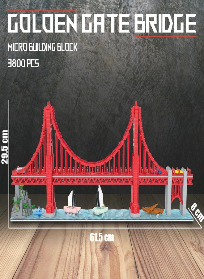 HONLANCH Golden Gate Bridge Micro Building Blocks Set （3800 Pieces）,Landmark Architecture Gift for Adult and Kid - Image 5