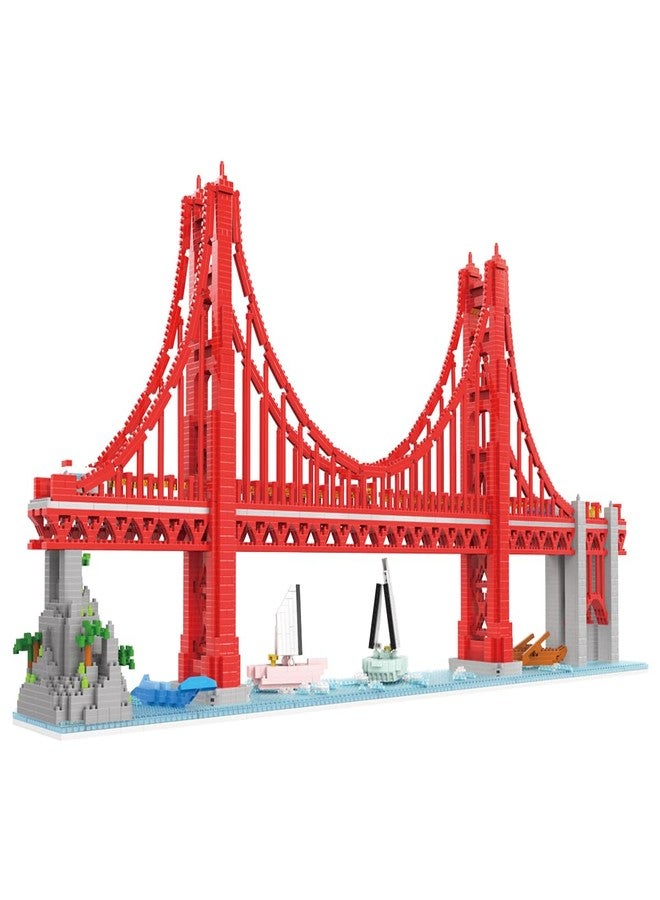 HONLANCH Golden Gate Bridge Micro Building Blocks Set （3800 Pieces）,Landmark Architecture Gift for Adult and Kid - Image 1