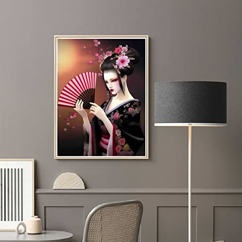 Diymood DIY 5D Diamond Painting Kits for Adults Japanese Geisha - Diamond Art Kits for Adults Woman | Full Drill Round | Mosaic Picture | Beginner | Home Wall Decor | 12x16inch - Image 3