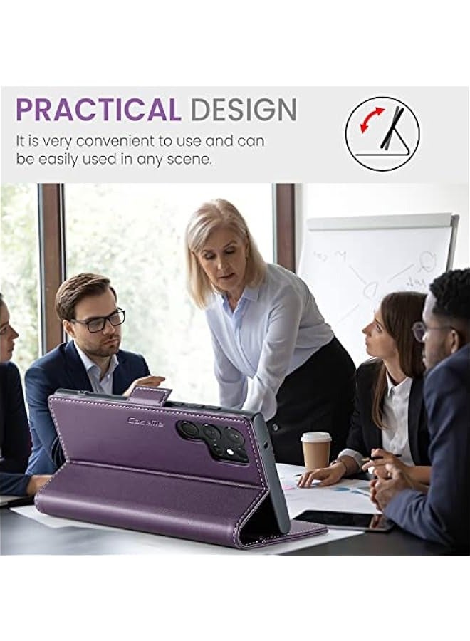 اليشمك حافظة جلدية فاخرة لهاتف Samsung Galaxy S24 Ultra باللون البنفسجي - Image 4