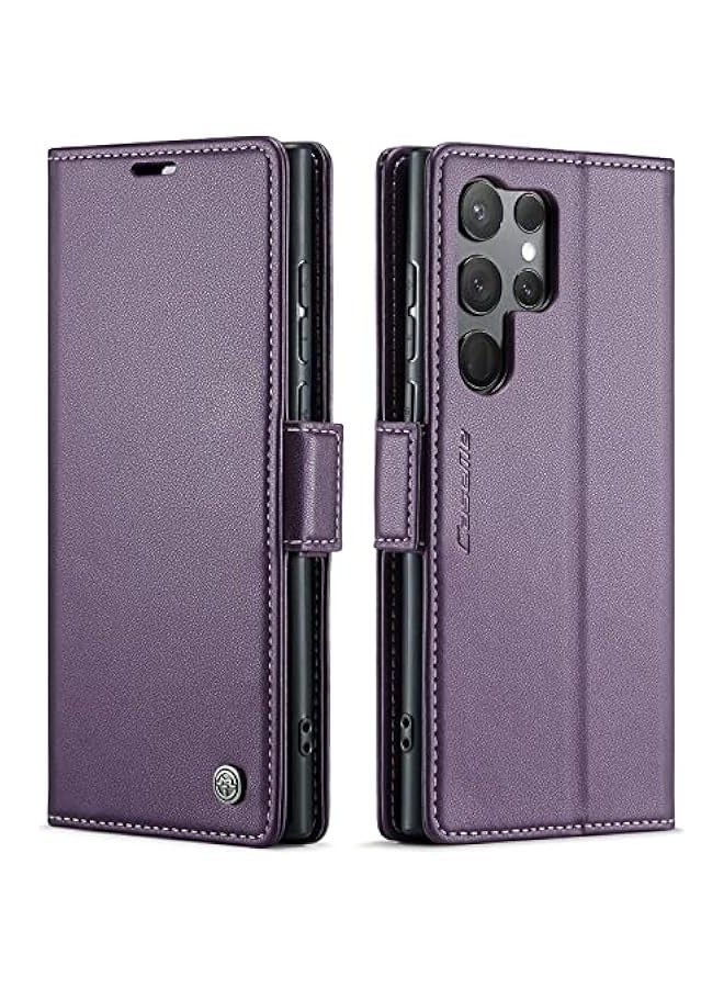 اليشمك حافظة جلدية فاخرة لهاتف Samsung Galaxy S24 Ultra باللون البنفسجي - Image 1