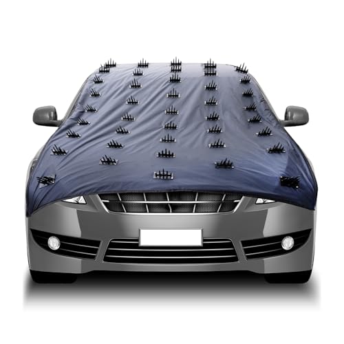 SPAIKO 14 FEET x 55 INCH Grey Spikes Car Dog Protection Body Cover for Roof and Bonnet Attach Car Protection from Dogs, Monkeys & Stray Animals for Big Cars - Image 1
