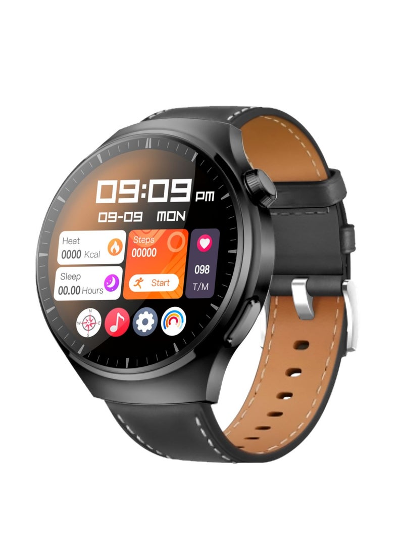 homntel - Watch 4 Pro - 490mAh Classic Series Smart Watch with Call Function, Health Monitoring, Voice Assistant, Compass, and HD Display - Includes 3 Interchangeable Straps - Image 1