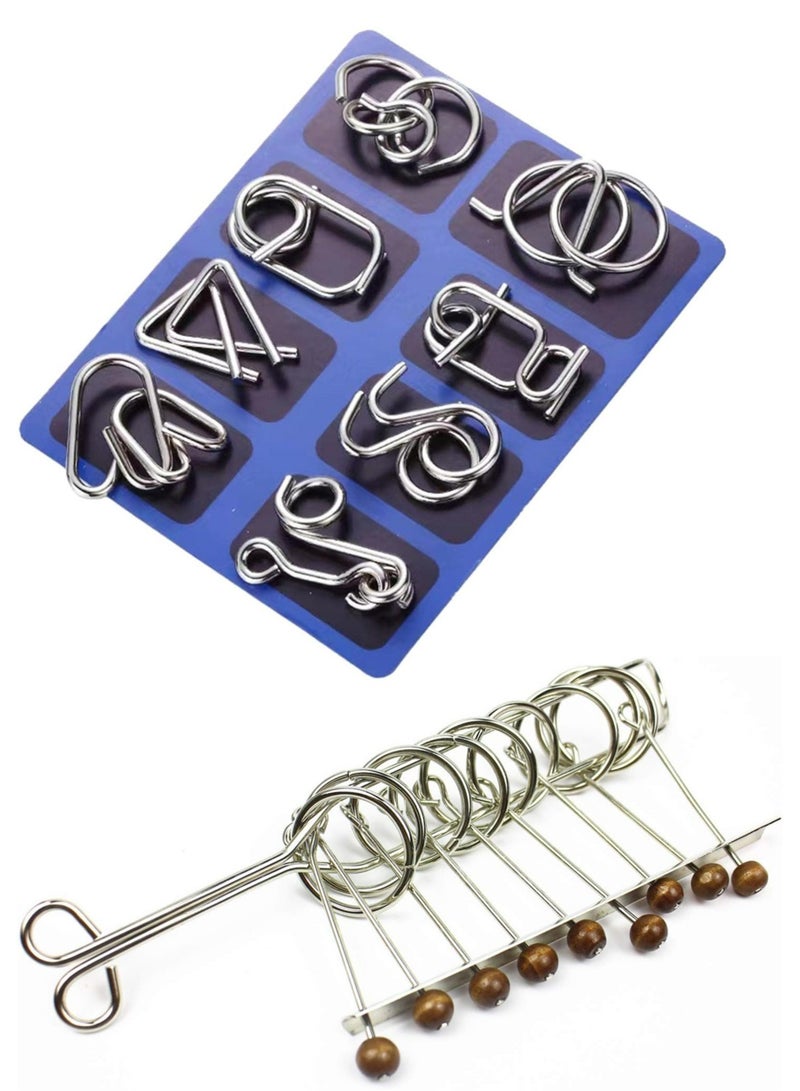 GROWSTEADY ألغاز تحفيز الدماغ 3 قطع من ألعاب ألغاز معدنية مصبوبة ألعاب ألغاز ثلاثية الأبعاد صعبة للغاية للبالغين