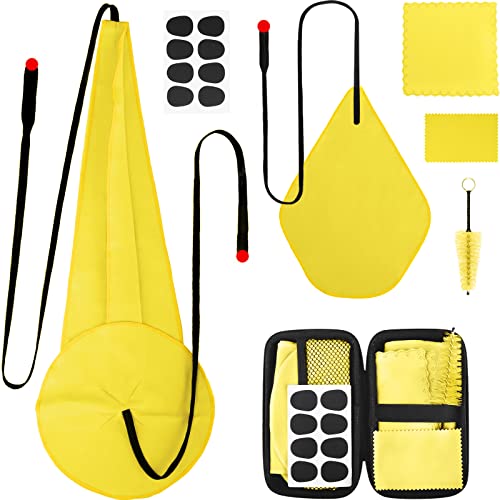 Eison Saxophone Cleaning Kits with Case for Sax and Clarinet Flute Trumpet Instruments,8PCS Saxophone Mouthpiece Cushion,Mouthpiece Brush Microfiber Cleaning Cloth（Yellow） - Image 1