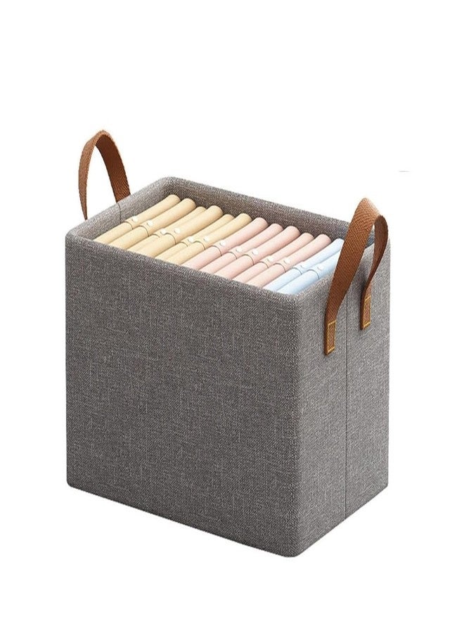 Fruhrer Cloth Organizer Durable Foldable Storage Box with Metal Frame & Handles,with Metal Frame & Handles Begie Breathable & Washable for Jeans T-shirts Socks Sweaters Pants Versatile Home Storage - Image 1