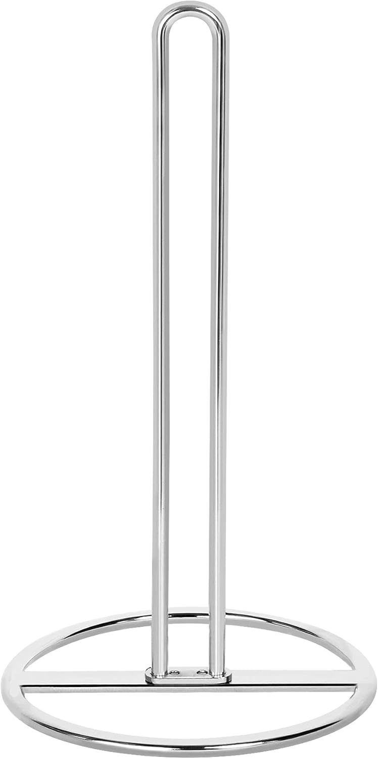 OBODING Paper Towel Holder Countertop, , Kitchen Paper Towel Stand Holder for Kitchen Organization and Storage, Paper Towel Holders for Standard and Large Size Rolls (Silver) - Image 1