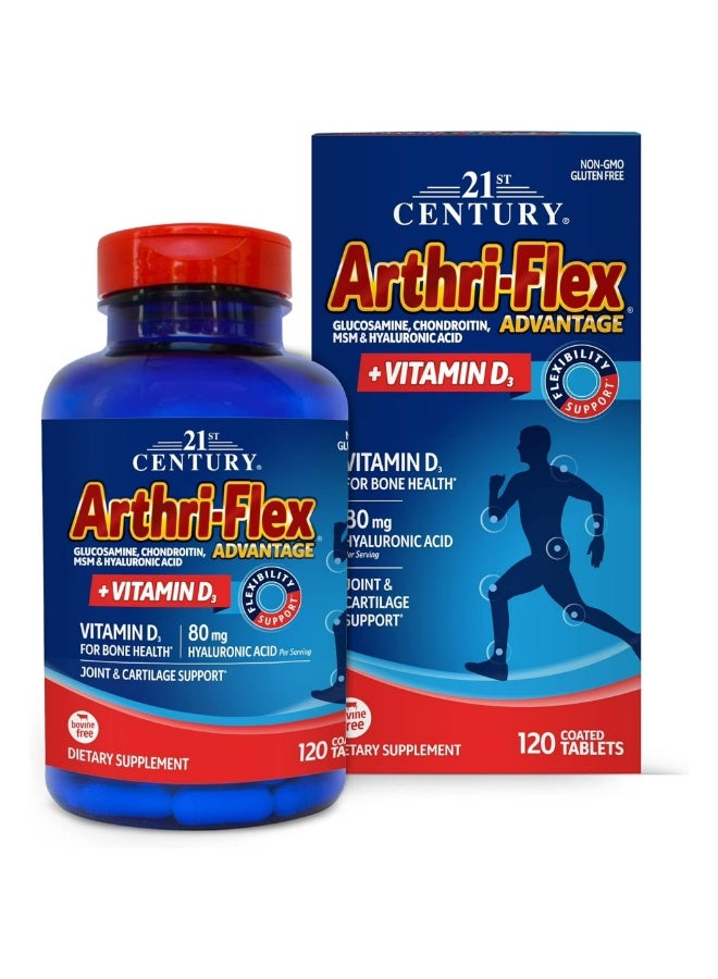 القرن الحادي والعشرون القرن الحادي والعشرين، Arthri-Flex Advantage + فيتامين D3، 120 قرصًا مغلفًا - Image 2