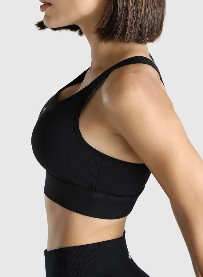 Musclemind Black Women's Cross-back Sports Bra for Women | Best Price UAE