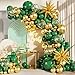 LANGASQUE Green and Gold Balloon Garland Arch Kit 140Pcs Emerald Green Gold Confetti Balloons With Stars for Birthday Wedding Birdal Shower Christmas Graduation Party Decorations - Image 2