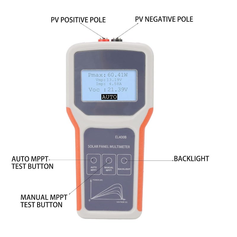 Upgraded LCD Solar Panel Multimeter PV MPPT Tester Smart Power Meter with Backlight - Image 3