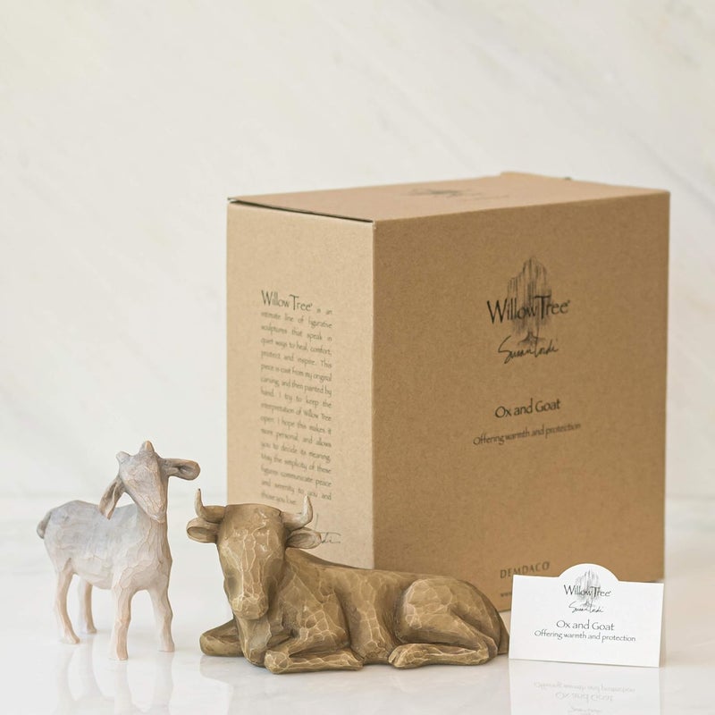 Willow Tree Ox and Goat Figurine Set - Hand-Painted Resin Collectible - Image 4