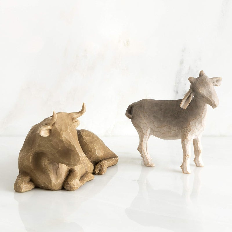 Willow Tree Ox and Goat Figurine Set - Hand-Painted Resin Collectible - Image 3