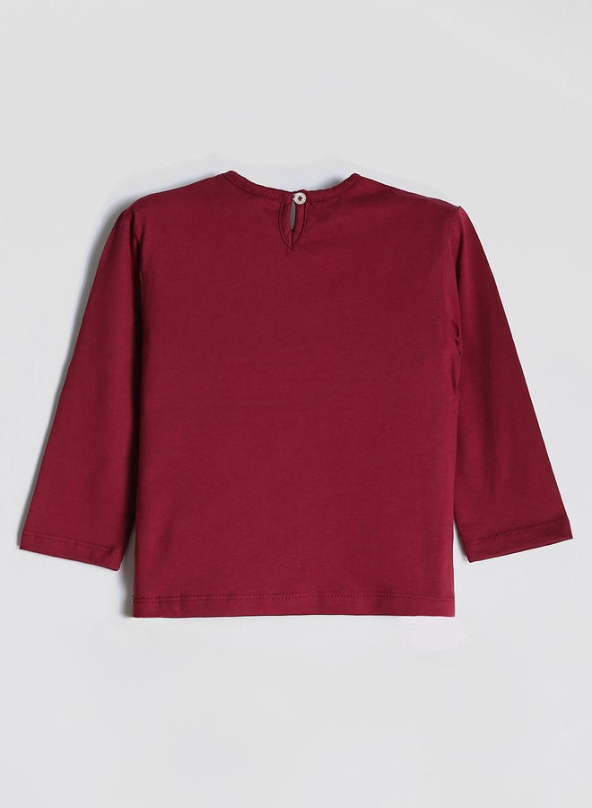 ال سي وايكيكي طقم من قطعتين تيشيرت بناتي مطبوع بياقة دائرية - Image 4