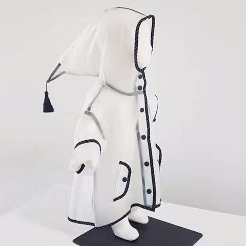 Ins Popular Kidsren'S Boys And Girls Hooded Tassel Transparent Raincoat Thickeneded 18 Silk Eva Raincoat Pointed Hat Large Brim - Image 5