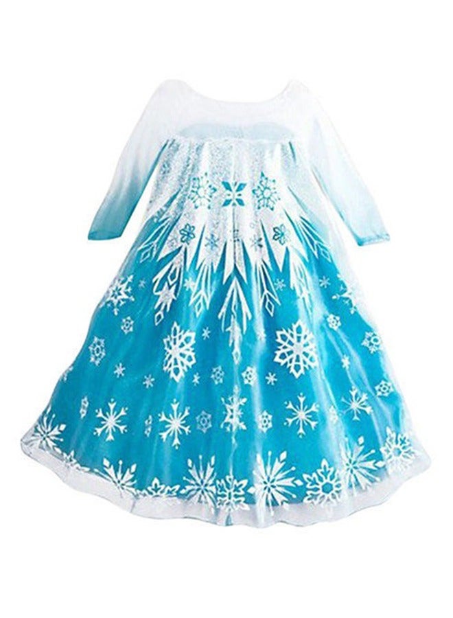 Ice Princess Frozen Costume Dress For Girls With Flared Style Full Sleeves - Image 2