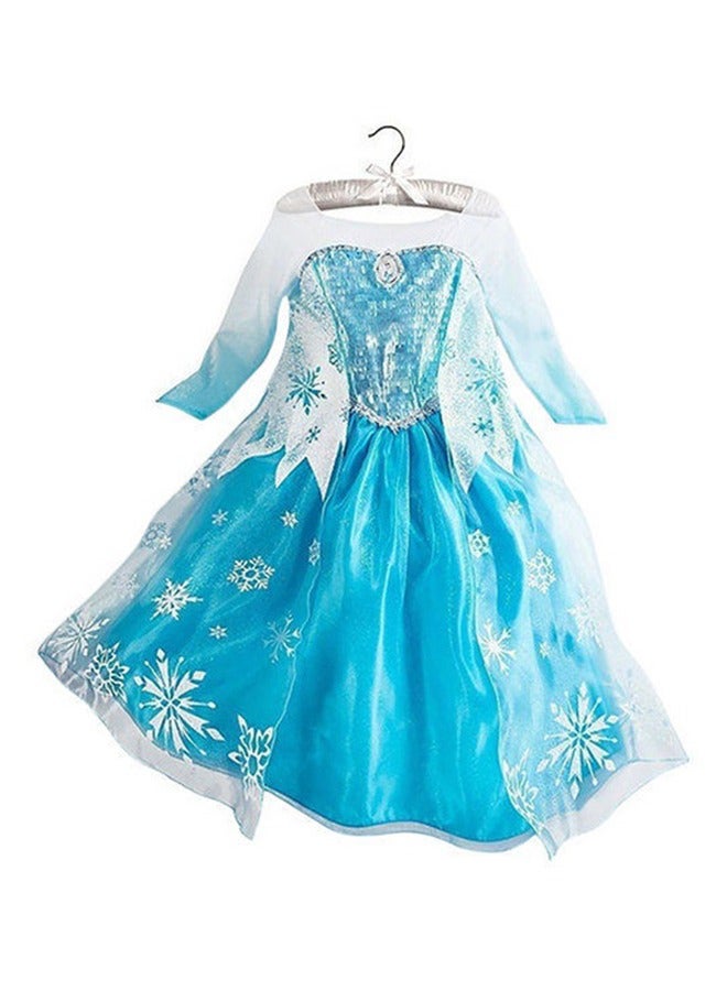 Ice Princess Frozen Costume Dress For Girls With Flared Style Full Sleeves - Image 1