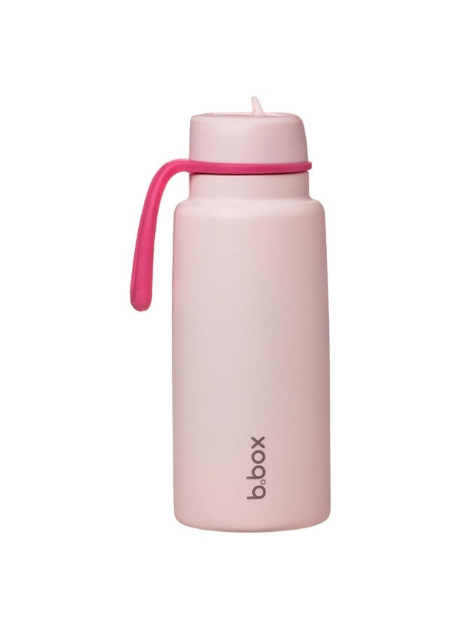 B.Box Insulated Flip Top Water Bottle with Straw | Stainless Steel | Leakproof | BPA-Free | Keeps Drinks Cold up to 46 Hours | 1L (33.8 fl oz / 34oz)-Pink Paradise - Image 1