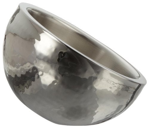 Elegance Hammered 6Inch Stainless Steel Dual Angle Doublewall Serving Bowl Silver - Image 3