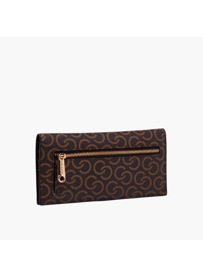 Celeste Women Monogram Print Bi-Fold Wallet with Snap Button Closure  - Image 3