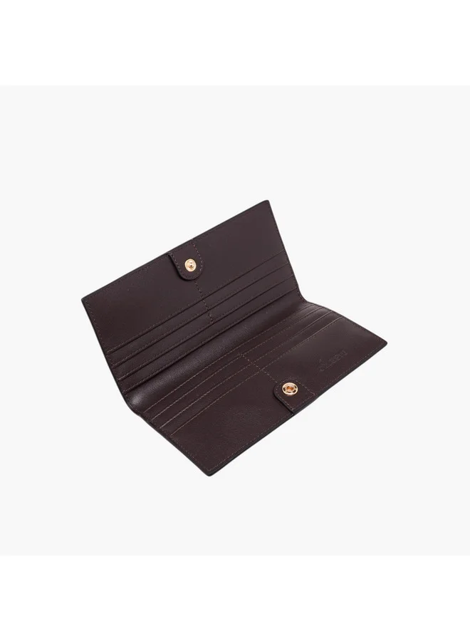 Celeste Women Monogram Print Bi-Fold Wallet with Snap Button Closure