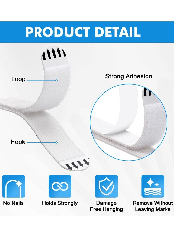 24 زوجًا من شرائط تعليق الصور، شرائط لاصقة مقاومة للماء لتعليق الصور على الحائط، ملصقات حائط قوية للغاية بخطاف وحلقة لا تسبب أي ضرر، مناسبة لتعليق الصور والإطارات والملصقات - Image 3