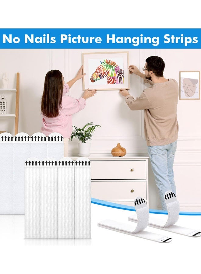 24 زوجًا من شرائط تعليق الصور، شرائط لاصقة مقاومة للماء لتعليق الصور على الحائط، ملصقات حائط قوية للغاية بخطاف وحلقة لا تسبب أي ضرر، مناسبة لتعليق الصور والإطارات والملصقات - Image 4