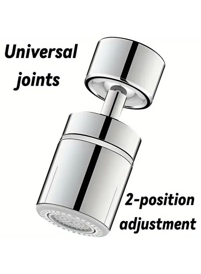 1pc 360 Degree Swivel Kitchen Bath Faucet Extender Dual Flow Anti Overflow Foam Stream Chrome Finish Easy Installation - Image 4