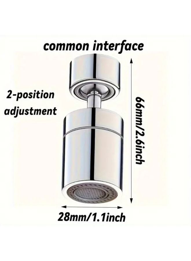1pc 360 Degree Swivel Kitchen Bath Faucet Extender Dual Flow Anti Overflow Foam Stream Chrome Finish Easy Installation - Image 3
