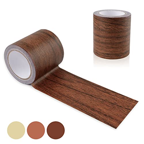 DIBALIYI 2 Roll Grain Tapes, Floor Repair Patch Textured Adhesive, Wood Printed Tape Strong Adhesive, Wood Repair Patch for Wall Corner Table Door Sofa Home Decor (Dark Brown) - Image 1