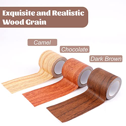 DIBALIYI 2 Roll Grain Tapes, Floor Repair Patch Textured Adhesive, Wood Printed Tape Strong Adhesive, Wood Repair Patch for Wall Corner Table Door Sofa Home Decor (Dark Brown) - Image 5