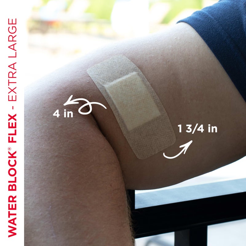 Band-Aid Brand Water Block Flex 100% Waterproof Adhesive Bandages for First-Aid Wound Care of Minor Cuts, Scrapes & Wounds, Ultra-Flexible Design, Sterile, Extra Large, 7 ct - Image 5