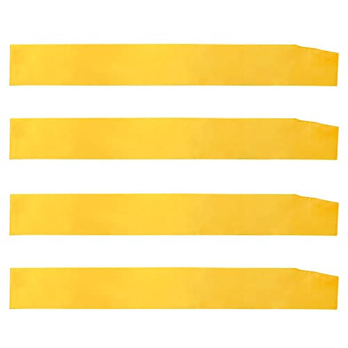 GDTO8820 Blank sash Gold, 4 Pcs Blank Satin Sashes Plain Sashes Party Accessory for Graduation Wedding Party, Satin belt Pageant, Make Your Own ribbon, GOLD celebration Plain Pageant Sashes (GOLD-YELLOW) - Image 1