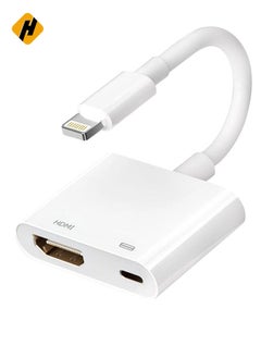 [Apple MFi Certified] Lightning to HDMI Digital AV Adapter for iPhone，1080P Digital Sync Screen Converter Charging Port for iPhone/iPad 1080P HDMI Converter for HD TV/Projector/Monitor