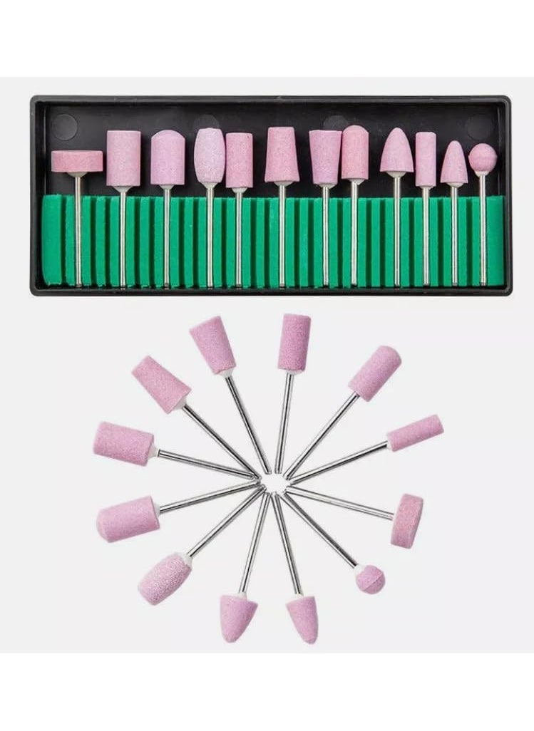 NityaEcommerce NityaEcommerce 12 PCS Stainless Ceramic Electric Machine Drill Bits File Nail Plastic Polishing Tools  - Image 1
