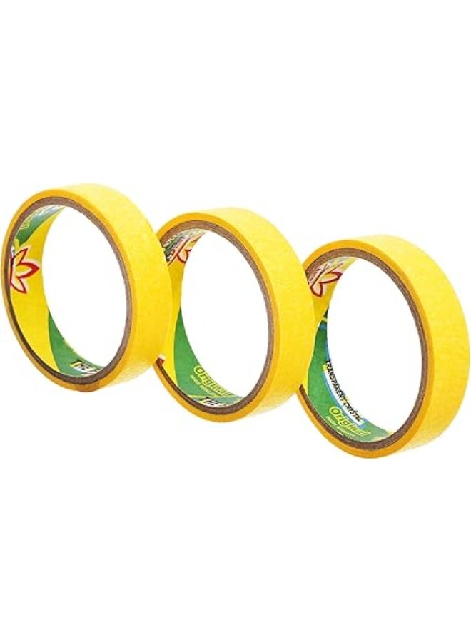 Masking Paper Tape Packe Of:4 Rolles for Painting, Home, Office, School Stationery, Arts, Crafts Size 38mm x 50m - Image 2