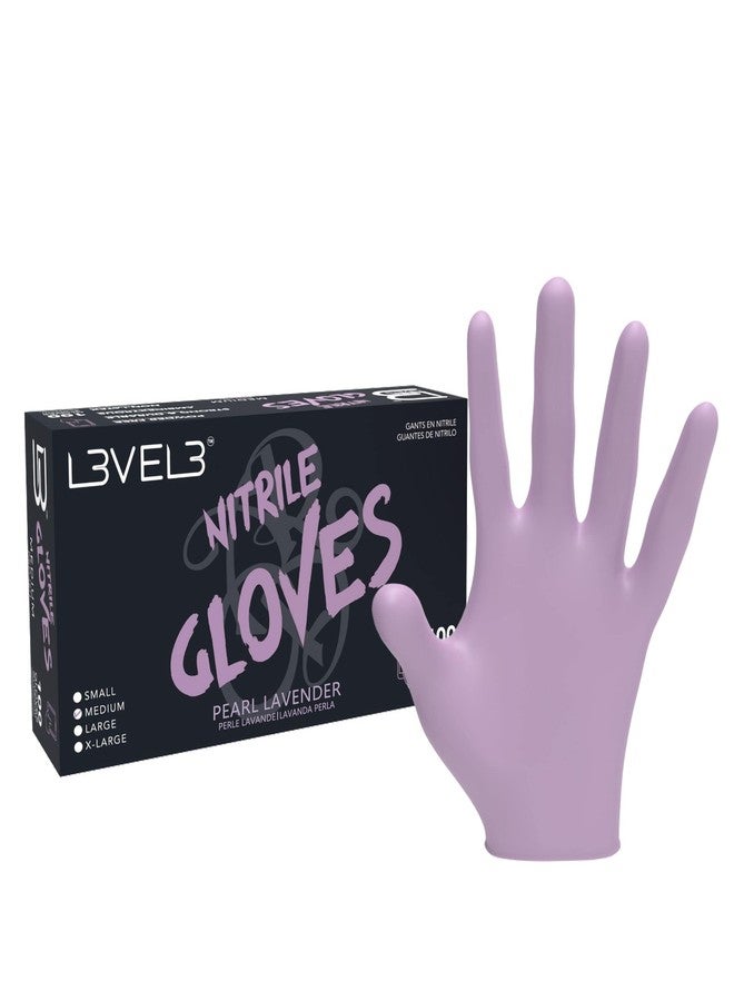 L3 Level 3 Nitrile Gloves - Professional Nitrile Gloves - 100 Pack Pearl Lavender/Large - Image 1